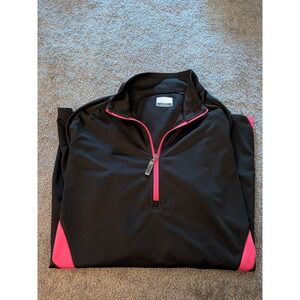 Callaway Golf Quarter-Zip Pullover Black Pink Moisture-Wicking Sport Top L